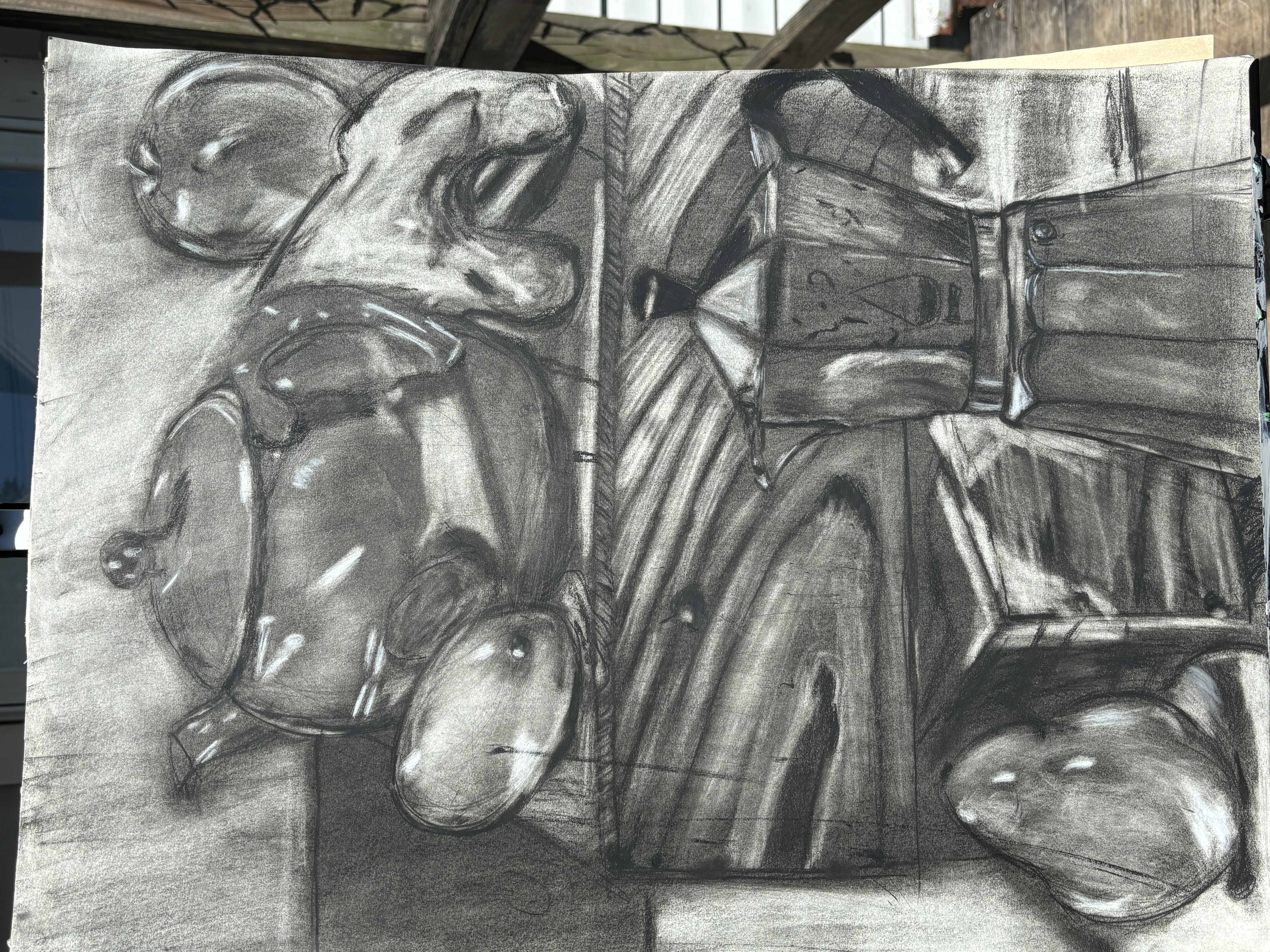 Dog supervising computer work